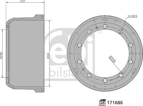 Febi Bilstein 171686 - Тормозной барабан unicars.by