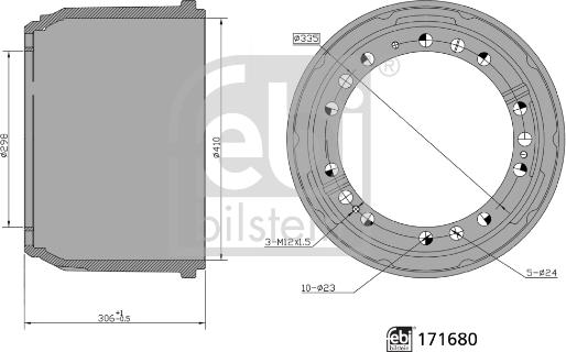 Febi Bilstein 171680 - Тормозной барабан unicars.by