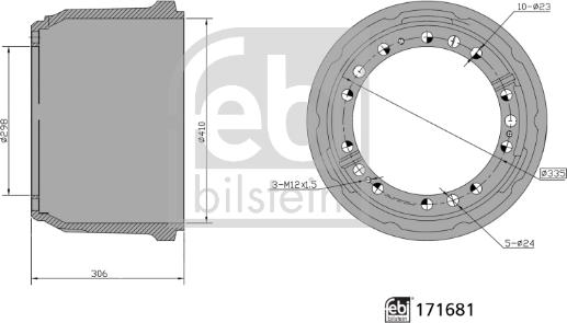 Febi Bilstein 171681 - Тормозной барабан unicars.by