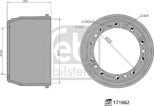 Febi Bilstein 171682 - Тормозной барабан unicars.by