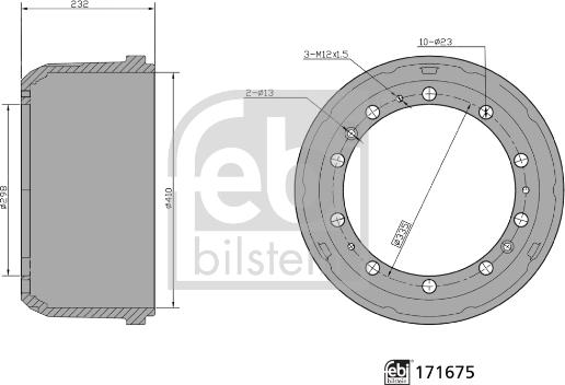 Febi Bilstein 171675 - Тормозной барабан unicars.by