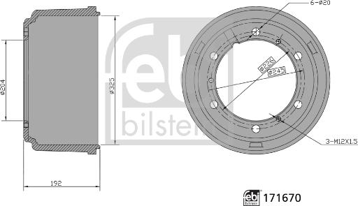 Febi Bilstein 171670 - Тормозной барабан unicars.by