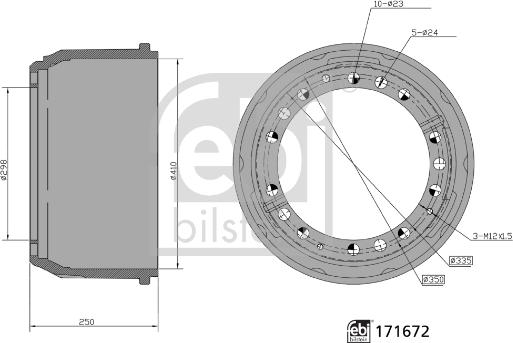 Febi Bilstein 171672 - Тормозной барабан unicars.by