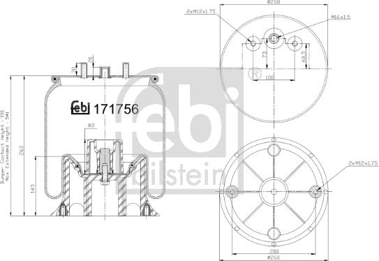 Febi Bilstein 171756 - Кожух пневматической рессоры unicars.by