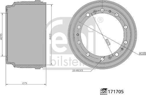 Febi Bilstein 171705 - Тормозной барабан unicars.by