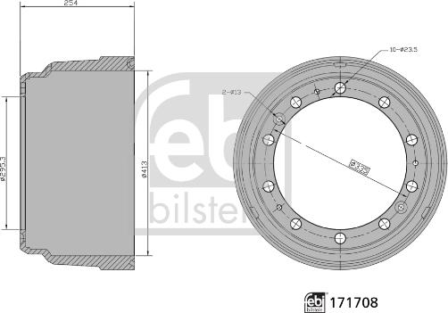 Febi Bilstein 171708 - Тормозной барабан unicars.by