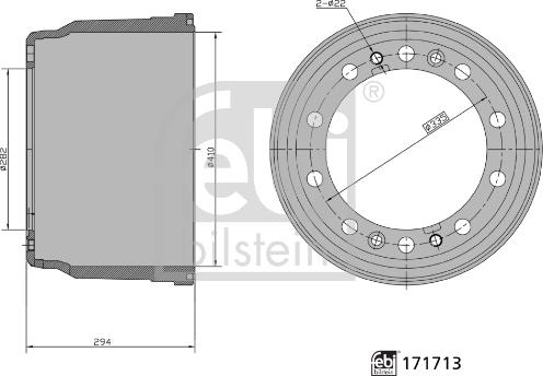 Febi Bilstein 171713 - Тормозной барабан unicars.by