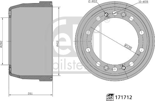 Febi Bilstein 171712 - Тормозной барабан unicars.by