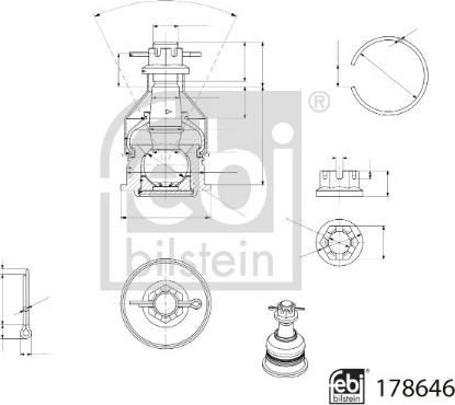 Febi Bilstein 178646 - Шаровая опора, несущий / направляющий шарнир unicars.by