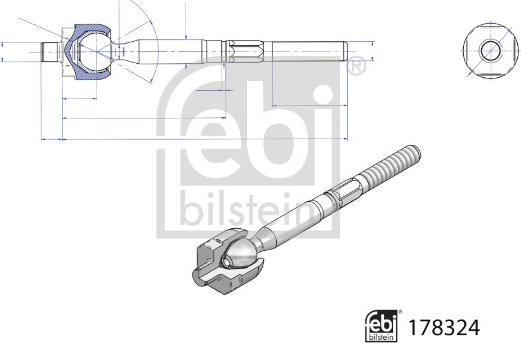 Febi Bilstein 178324 - Осевой шарнир, рулевая тяга unicars.by