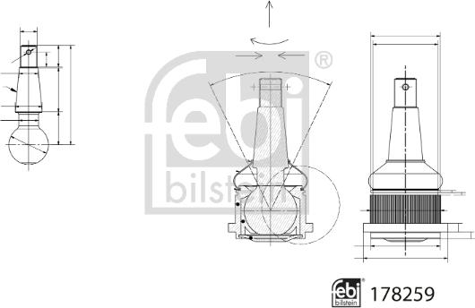 Febi Bilstein 178259 - Шаровая опора, несущий / направляющий шарнир unicars.by