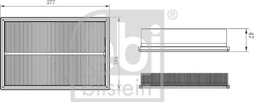 Febi Bilstein 172471 - Воздушный фильтр, двигатель unicars.by