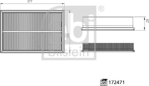 Febi Bilstein 172471 - Воздушный фильтр, двигатель unicars.by