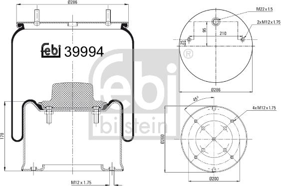 Febi Bilstein 39994 - Кожух пневматической рессоры unicars.by