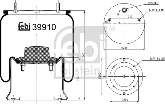 Febi Bilstein 39910 - Кожух пневматической рессоры unicars.by