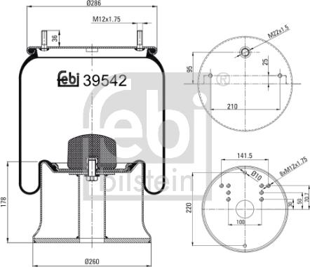 Febi Bilstein 39542 - Кожух пневматической рессоры unicars.by