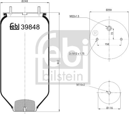 Febi Bilstein 39848 - Кожух пневматической рессоры unicars.by