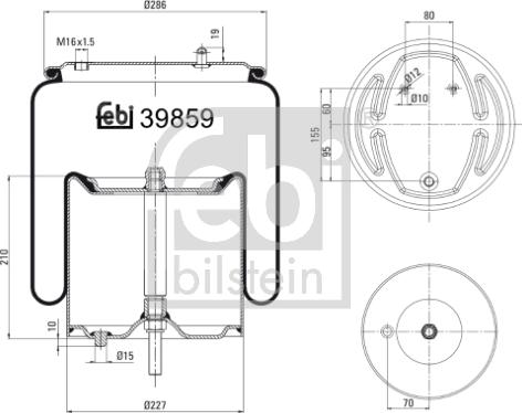 Febi Bilstein 39859 - Кожух пневматической рессоры unicars.by