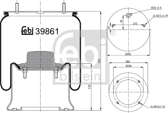 Febi Bilstein 39861 - Кожух пневматической рессоры unicars.by