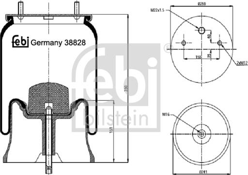 Febi Bilstein 38828 - Кожух пневматической рессоры unicars.by