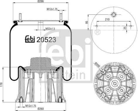 Febi Bilstein 20523 - Кожух пневматической рессоры unicars.by