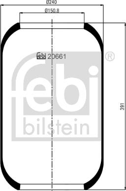 Febi Bilstein 20661 - Кожух пневматической рессоры unicars.by