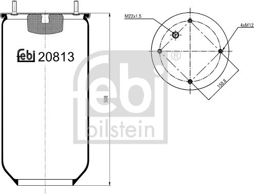 Febi Bilstein 20813 - Кожух пневматической рессоры unicars.by