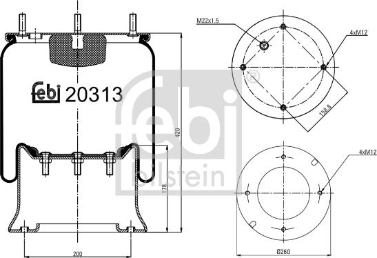 Febi Bilstein 20313 - Кожух пневматической рессоры unicars.by