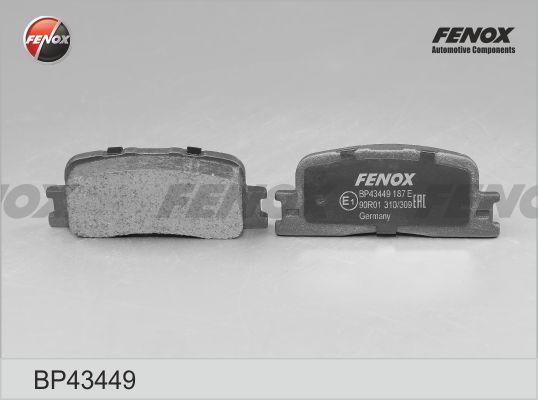 Fenox BP43449 - Тормозные колодки, дисковые, комплект unicars.by