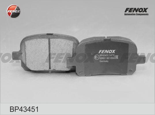 Fenox BP43451 - Тормозные колодки, дисковые, комплект unicars.by