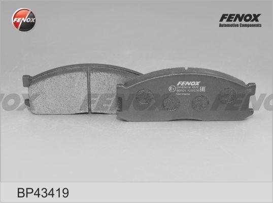 Fenox BP43419 - Тормозные колодки, дисковые, комплект unicars.by