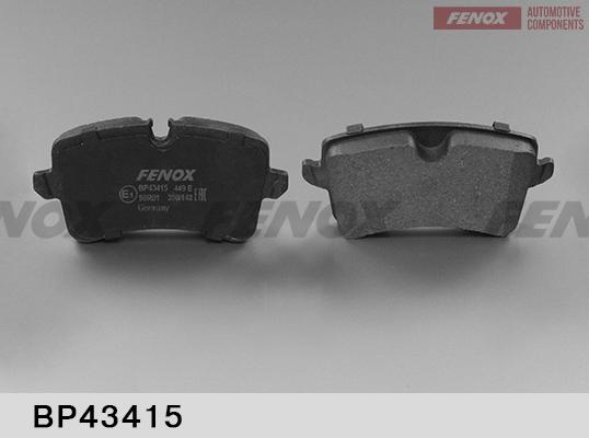 Fenox BP43415 - Тормозные колодки, дисковые, комплект unicars.by