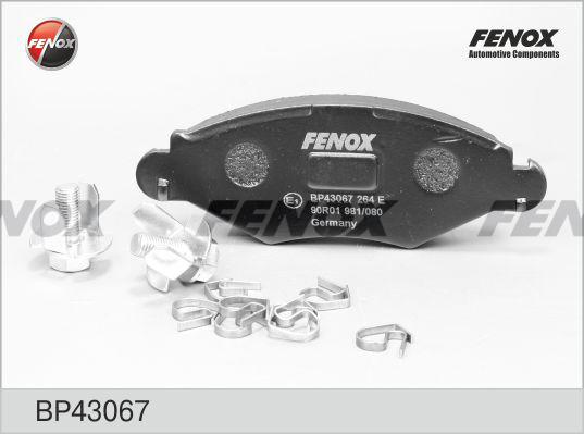 Fenox BP43067 - Тормозные колодки, дисковые, комплект unicars.by