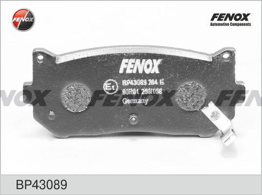 Fenox BP43089 - Тормозные колодки, дисковые, комплект unicars.by