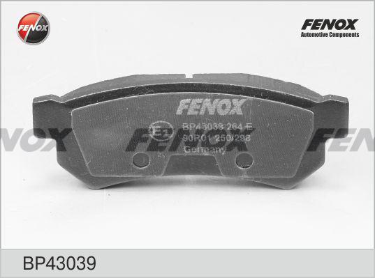 Fenox BP43039 - Тормозные колодки, дисковые, комплект unicars.by