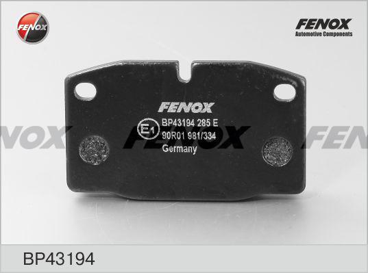 Fenox BP43194 - Тормозные колодки, дисковые, комплект unicars.by