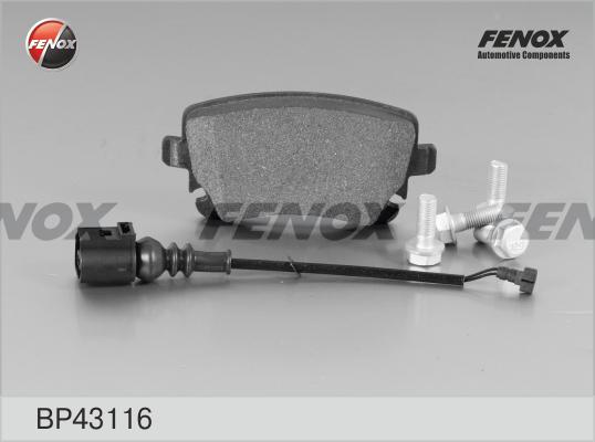 Fenox BP43116 - Тормозные колодки, дисковые, комплект unicars.by