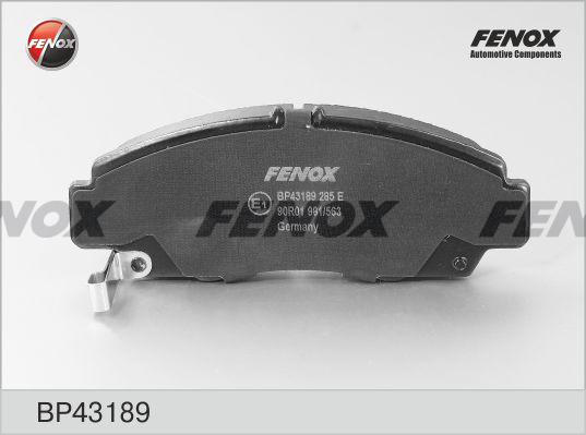 Fenox BP43189 - Тормозные колодки, дисковые, комплект unicars.by