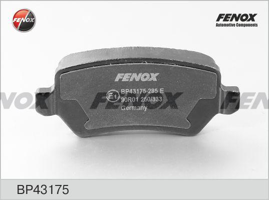 Fenox BP43175 - Тормозные колодки, дисковые, комплект unicars.by