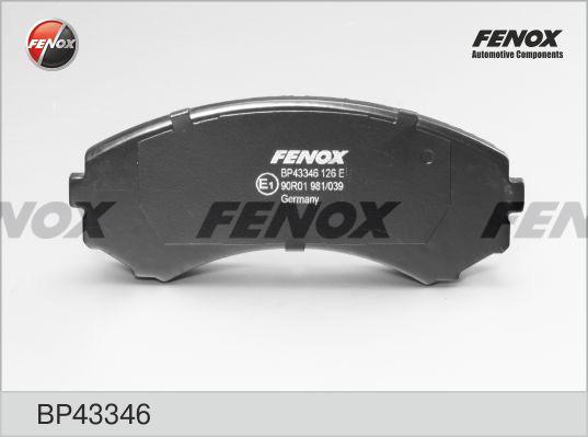 Fenox BP43346 - Тормозные колодки, дисковые, комплект unicars.by