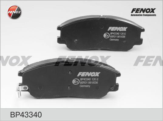 Fenox BP43340 - Тормозные колодки, дисковые, комплект unicars.by