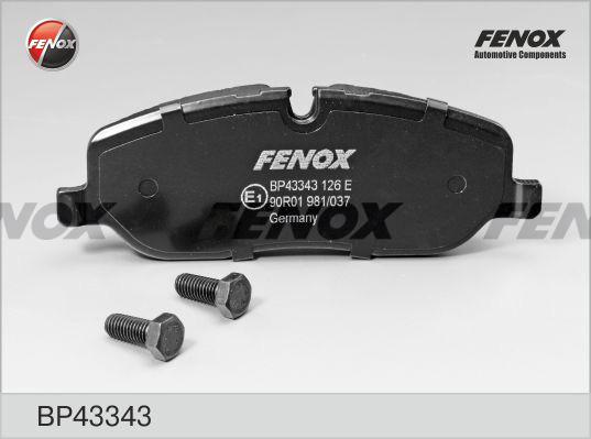 Fenox BP43343 - Тормозные колодки, дисковые, комплект unicars.by