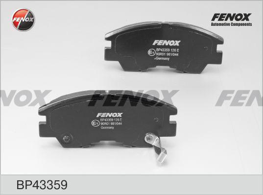 Fenox BP43359 - Тормозные колодки, дисковые, комплект unicars.by