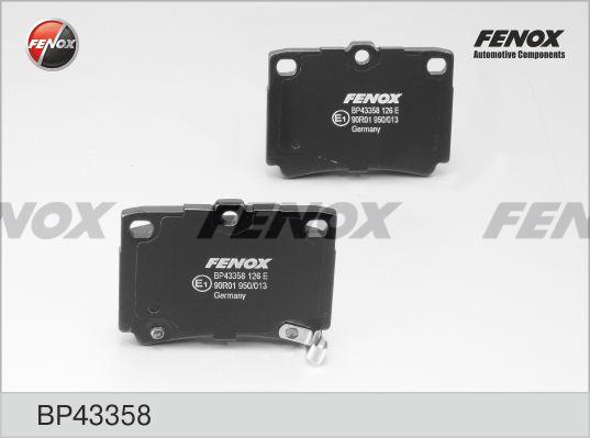 Fenox BP43358 - Тормозные колодки, дисковые, комплект unicars.by