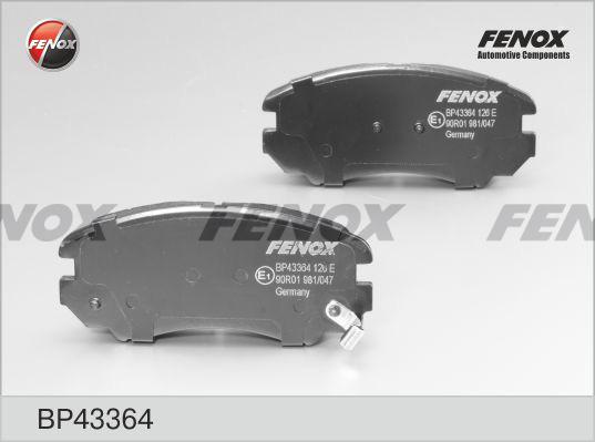 Fenox BP43364 - Тормозные колодки, дисковые, комплект unicars.by