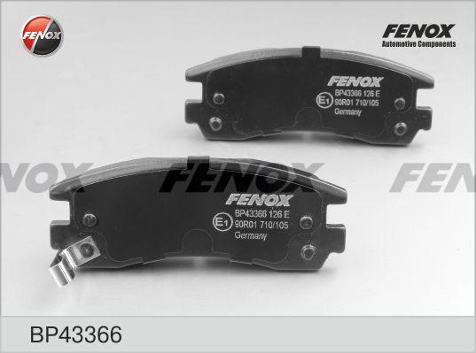 Fenox BP43366 - Тормозные колодки, дисковые, комплект unicars.by