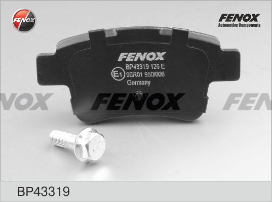 Fenox BP43319 - Тормозные колодки, дисковые, комплект unicars.by