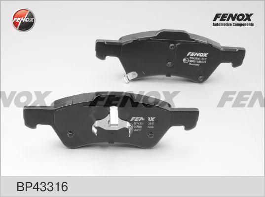 Fenox BP43316 - Тормозные колодки, дисковые, комплект unicars.by