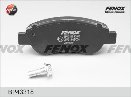 Fenox BP43318 - Тормозные колодки, дисковые, комплект unicars.by