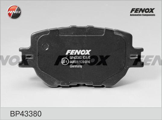 Fenox BP43380 - Тормозные колодки, дисковые, комплект unicars.by